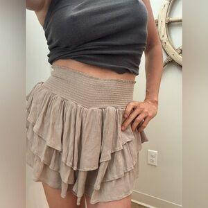 Playful sexy Cream Tiered Skort perfect for summer